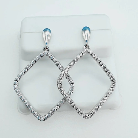 "925 Sterling Silver Cubic Zirconia Earrings, UU1P6A6115 - Picture 8 of 9